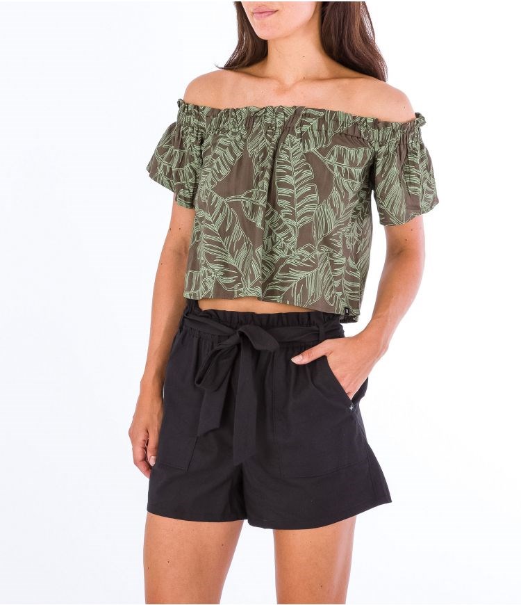 Hurley Shorts Tessa Paperbag Caviar | 7869321-NM